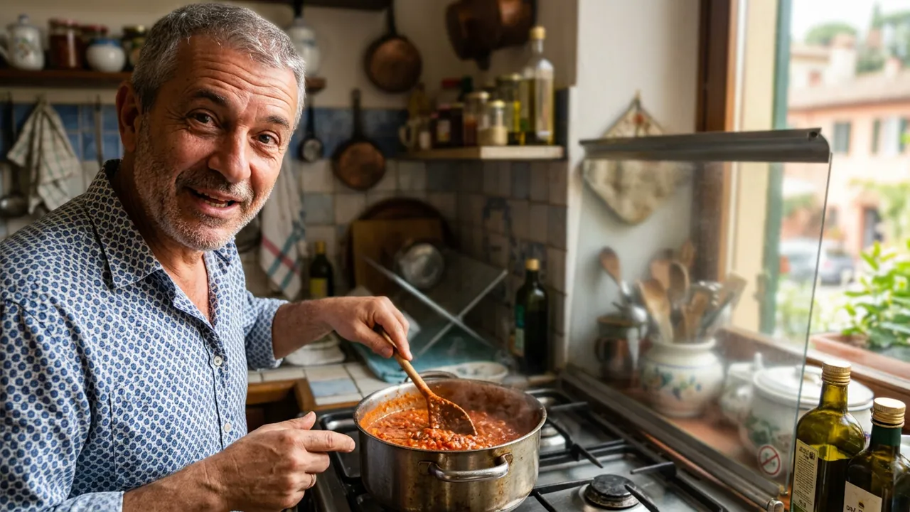 Fotogramma del video con una scritta lunga in tre colori